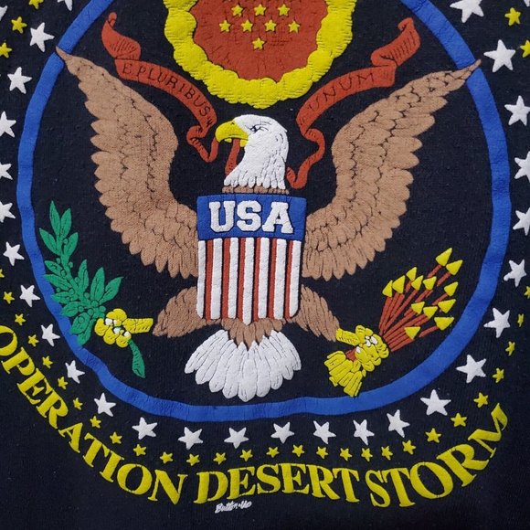 Vintage 90s Operation Desert Storm Sweatshirt Crewneck Size XL Made In USA SEAL - Picture 4 of 8